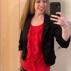 Elle red ruffled tank top